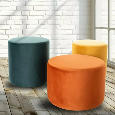 Kulatý taburet DOLORES 2 - oranžový