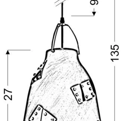 Závěsné industriální svítidlo na lanku PATCH - 1xE27, 60W, šedé / zlaté