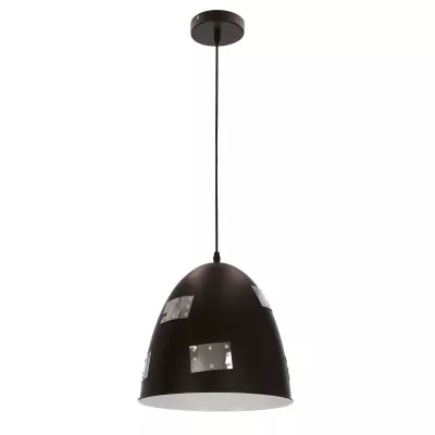Závěsné industriální svítidlo na lanku PATCH - 1xE27, 60W, černé / chromované