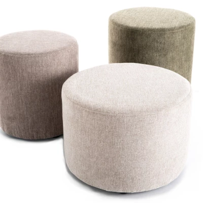 Kulatý taburet DOLORES 3 - olivový