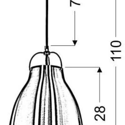 Závěsný lustr na lanku PENSILVANIA - 1xE27, 60W, měděný