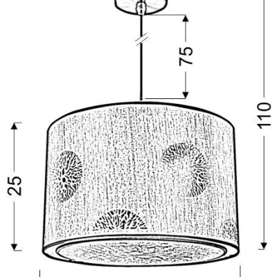 Závěsné osvětlení v boho stylu PERLA - 1xE27, 60W, béžové