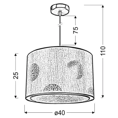 Závěsné osvětlení v boho stylu PERLA - 1xE27, 60W, béžové