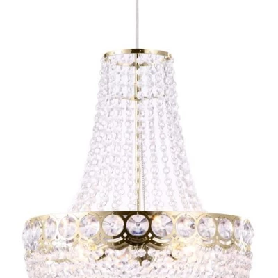 Designový závěsný lustr PERSEO - 3xE27, 60W, zlatý