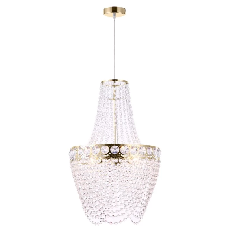 Designový závěsný lustr PERSEO - 3xE27, 60W, zlatý