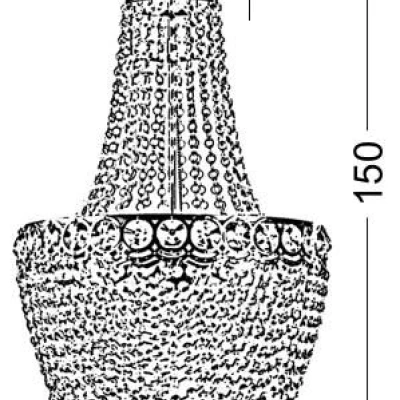 Designový závěsný lustr PERSEO - 3xE27, 60W, zlatý