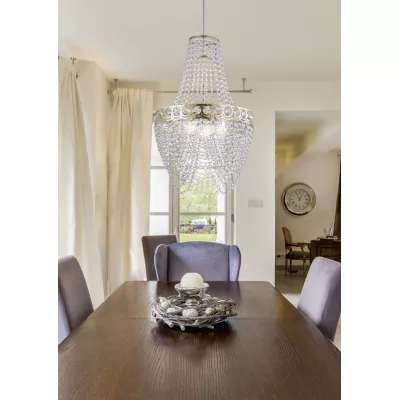 Designový závěsný lustr PERSEO - 3xE27, 60W, zlatý