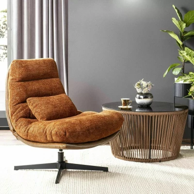 Čalouněné křeslo CAMISA - skořicové / černé