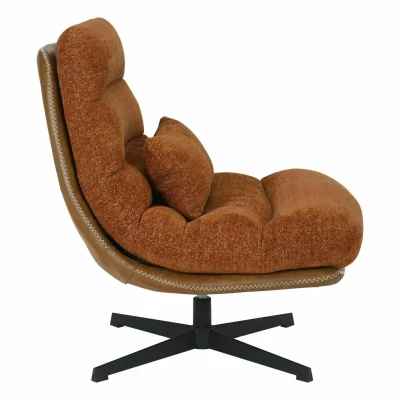 Čalouněné křeslo CAMISA - skořicové / černé