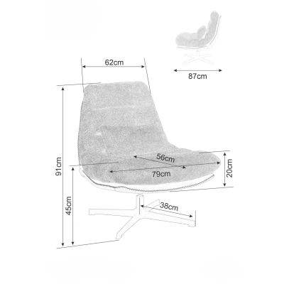 Čalouněné křeslo CAMISA - skořicové / černé