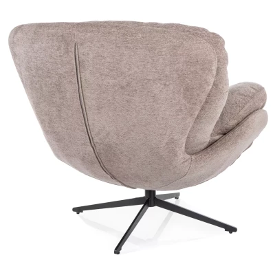 Otočné čalouněné křeslo DONOVAN - tmavě béžové / černé