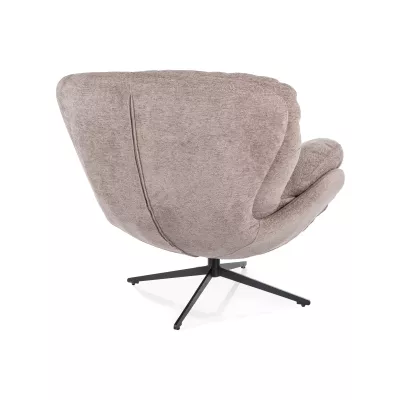 Otočné čalouněné křeslo DONOVAN - tmavě béžové / černé