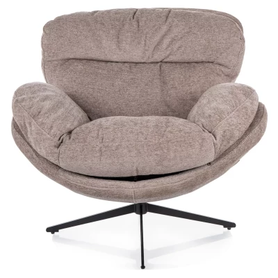 Otočné čalouněné křeslo DONOVAN - tmavě béžové / černé