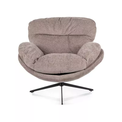 Otočné čalouněné křeslo DONOVAN - tmavě béžové / černé