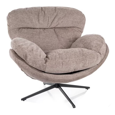 Otočné čalouněné křeslo DONOVAN - tmavě béžové / černé