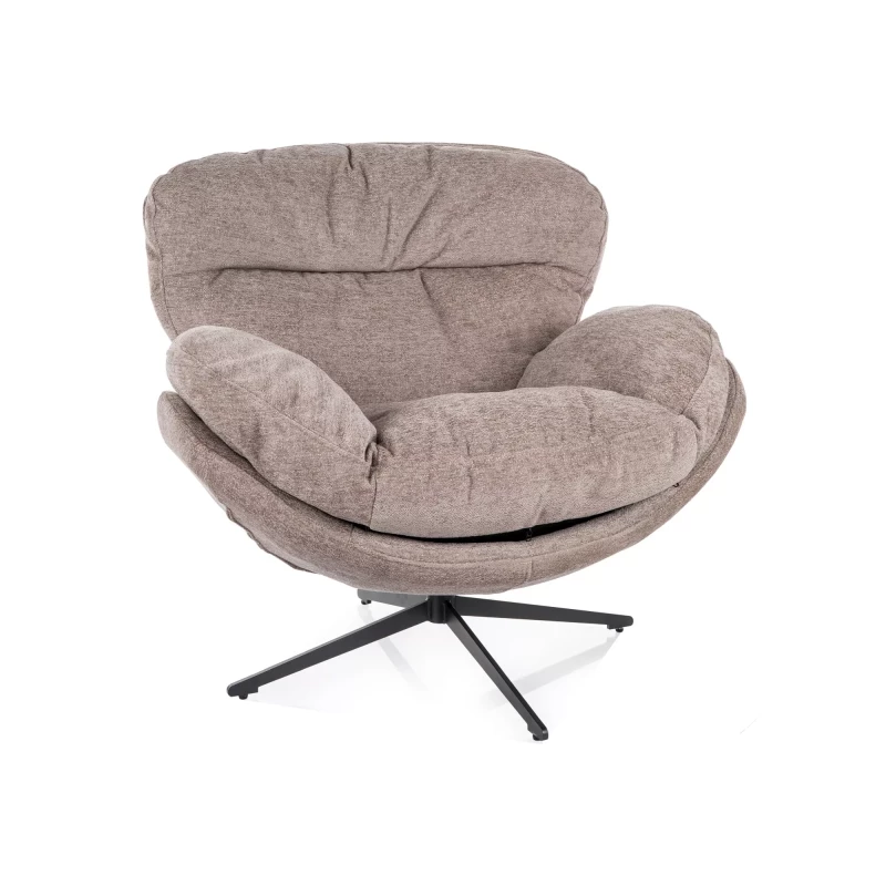 Otočné čalouněné křeslo DONOVAN - tmavě béžové / černé