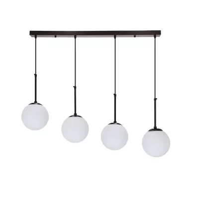 Závěsné světlo nad jídelní stůl POMPEI - 4xE27, 40W, černé / bílé