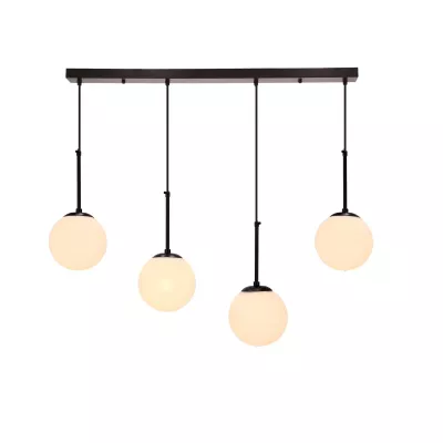 Závěsné světlo nad jídelní stůl POMPEI - 4xE27, 40W, černé / bílé