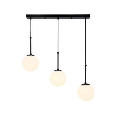 Závěsné světlo nad jídelní stůl POMPEI - 3xE27, 40W, černé / bílé