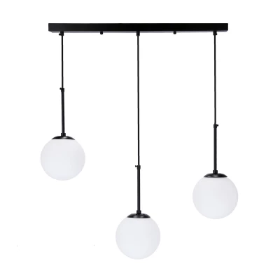 Závěsné světlo nad jídelní stůl POMPEI - 3xE27, 40W, černé / bílé