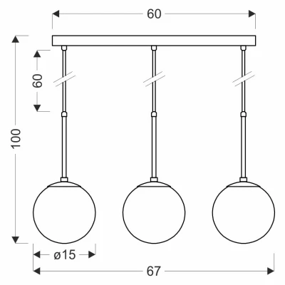 Závěsné světlo nad jídelní stůl POMPEI - 3xE27, 40W, černé / bílé