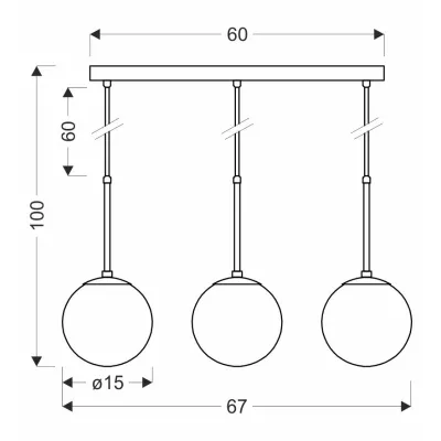 Závěsné světlo nad jídelní stůl POMPEI - 3xE27, 40W, černé / bílé