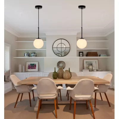 Závěsné světlo POMPEI - 1xE27, 40W, černé / bílé