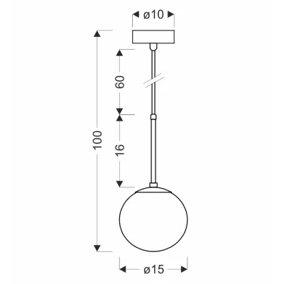 Závěsné světlo POMPEI - 1xE27, 40W, černé / bílé