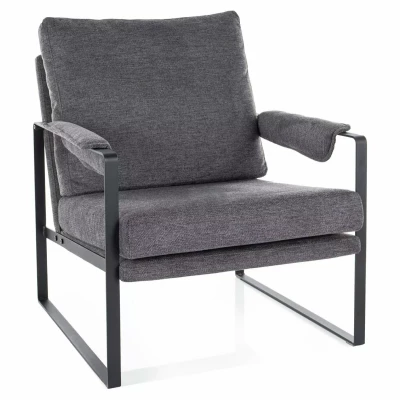 Čalouněné křeslo TULLIO - tmavě šedé / černé