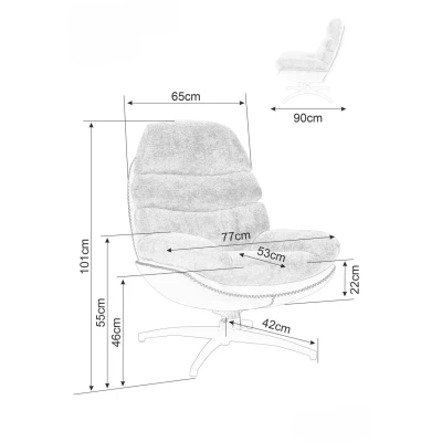 Čalouněné křeslo ALECIA - béžové / černé