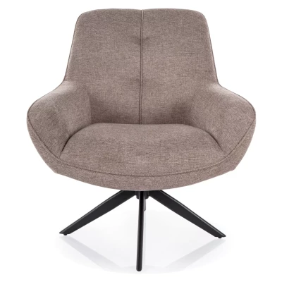 Otočné čalouněné křeslo DUMITRA - béžové / černé