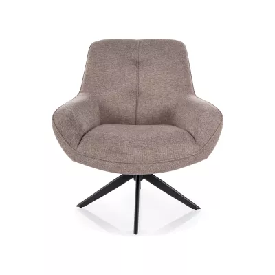 Otočné čalouněné křeslo DUMITRA - béžové / černé