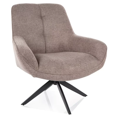 Otočné čalouněné křeslo DUMITRA - béžové / černé