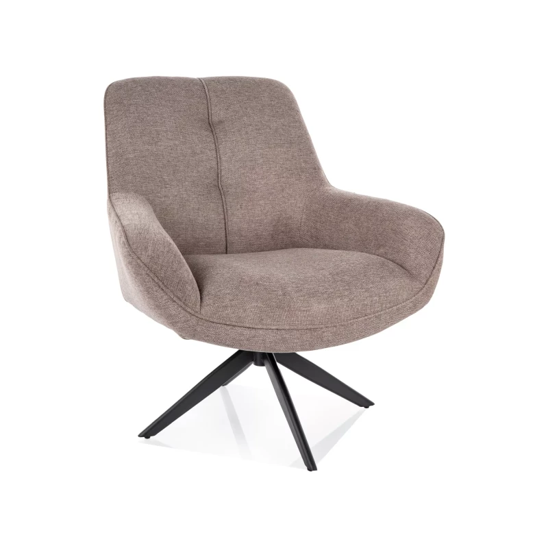 Otočné čalouněné křeslo DUMITRA - béžové / černé