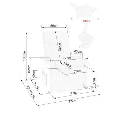 Polohovací křeslo DRAVEN - šedé