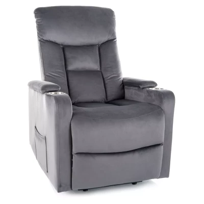 Polohovací křeslo DRAVEN - šedé