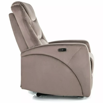 Elektrické polohovací křeslo CELIANE - hnědé