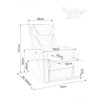 Elektrické polohovací křeslo CELIANE - hnědé