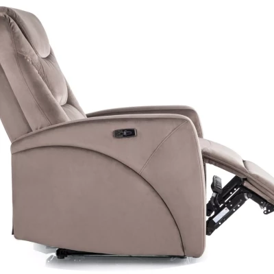 Elektrické polohovací křeslo CELIANE - hnědé