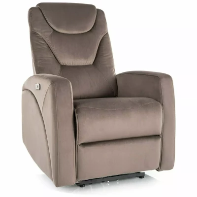 Elektrické polohovací křeslo CELIANE - hnědé