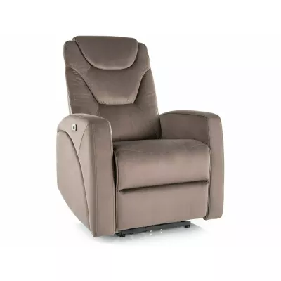 Elektrické polohovací křeslo CELIANE - hnědé