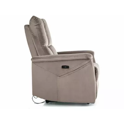 Elektrické polohovací křeslo JEAN - hnědé