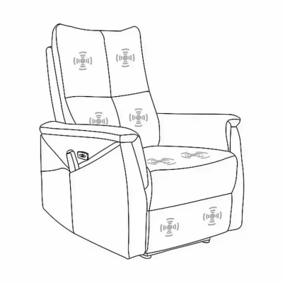 Masážní polohovací křeslo JEAN - černé