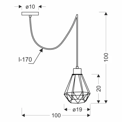 Závěsné industriální světlo PRIMO 2 - 1xE27, 60W, patina / černé