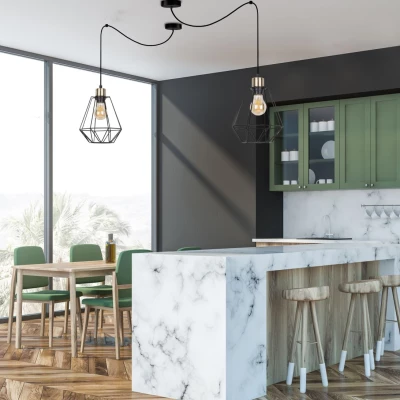 Závěsné industriální světlo PRIMO 2 - 1xE27, 60W, patina / černé