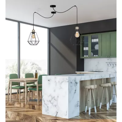 Závěsné industriální světlo PRIMO 2 - 1xE27, 60W, patina / černé