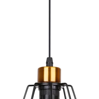 Závěsné industriální osvětlení PRIMO 1 - 1xE27, 60W, zlaté / černé