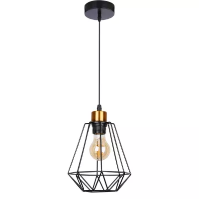 Závěsné industriální osvětlení PRIMO 1 - 1xE27, 60W, zlaté / černé