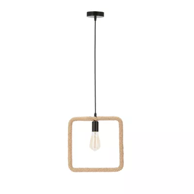 Závěsné světlo QUADRO - 1xE27, 40W, černé / béžové