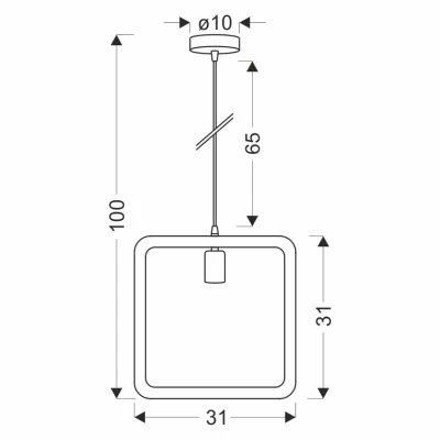 Závěsné světlo QUADRO - 1xE27, 40W, černé / béžové
